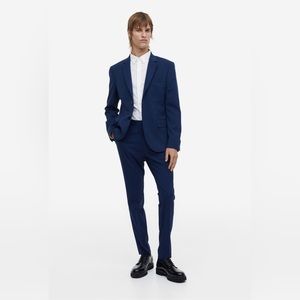 H&M Blue Skinny Fit Suit (38R jacket, 32/32 pants)